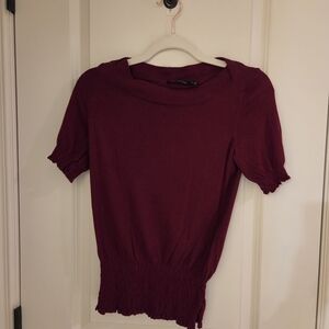 The Limited Deep Red Short Sleeve Top